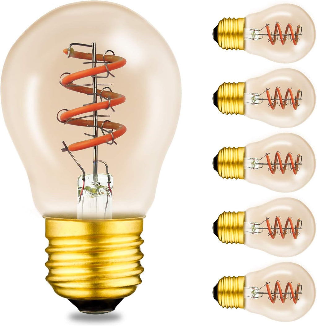 12 Pack Dimmable LED Edison Bulbs, E12 Base, 3W, Warm White 2200K, Amber Glass, Candle Bulb H851903
