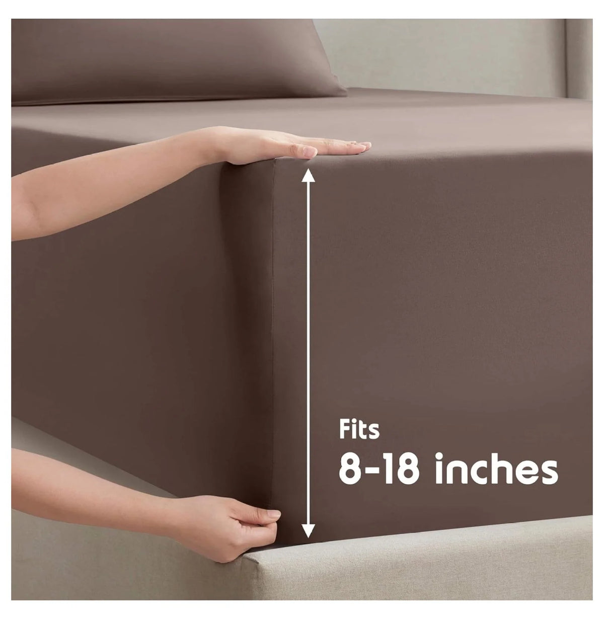 Chocolate Brown 3 Piece Twin Bed Sheets Set L721733