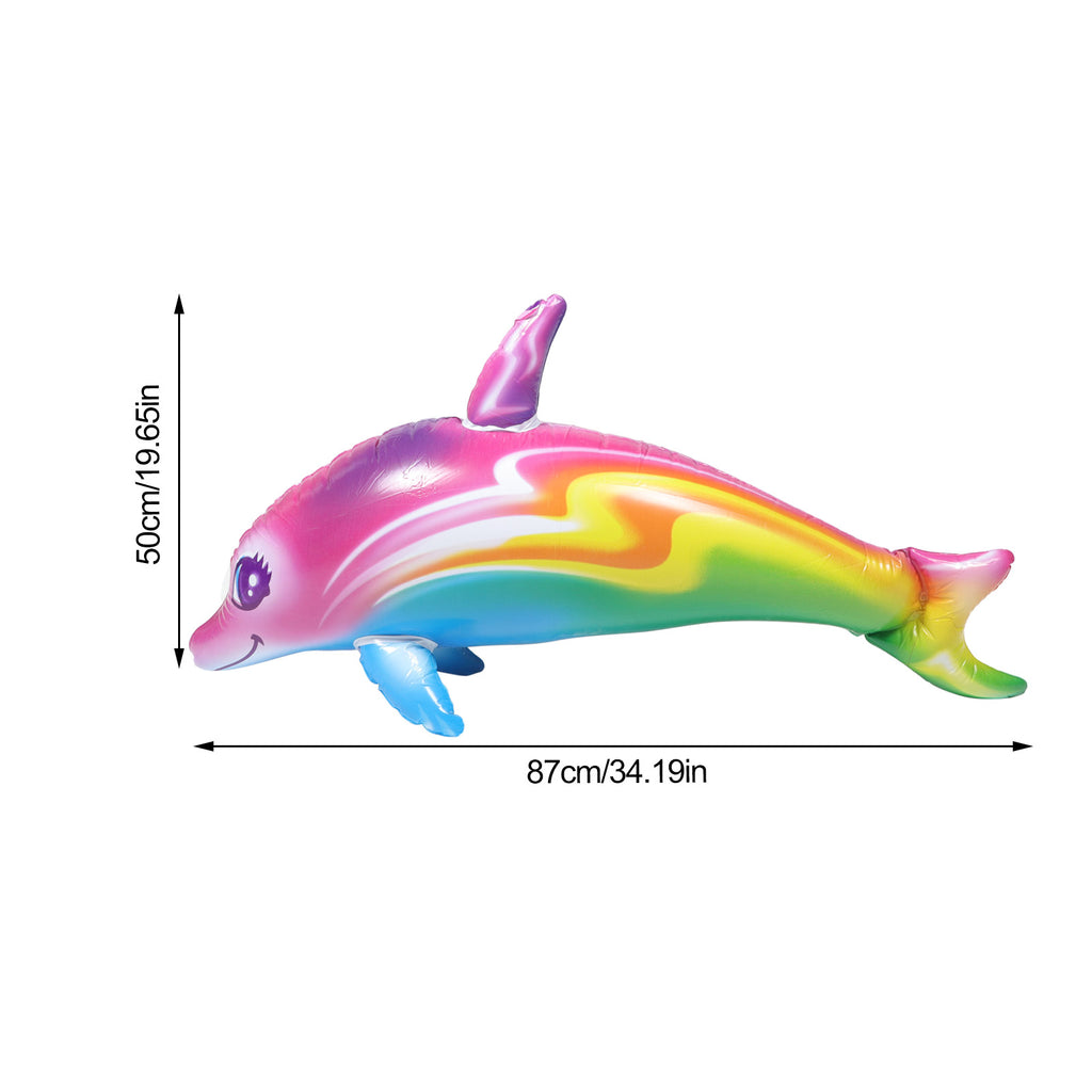 Inflatable Dolphin Toy Beach Pool Float Balloons Multicolor C66730
