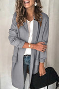 Casual Solid Turn-back Collar Outerwear D452