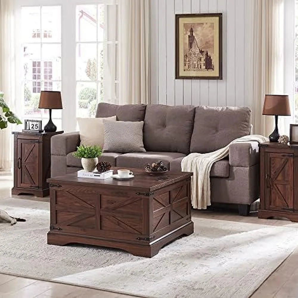 Brown Wood Nightstand with Charging Station R2588