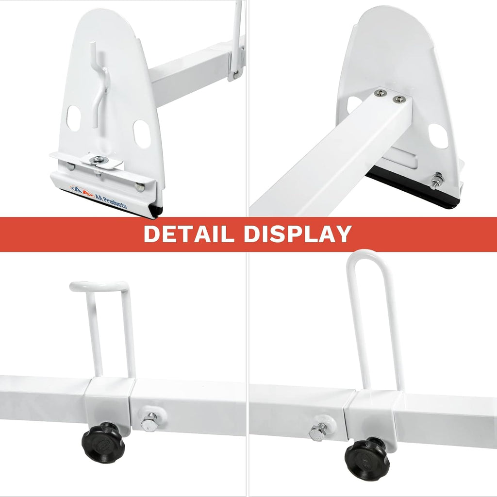 White Square 3 Bar Van Roof Racks with Ladder Stoppers U685573
