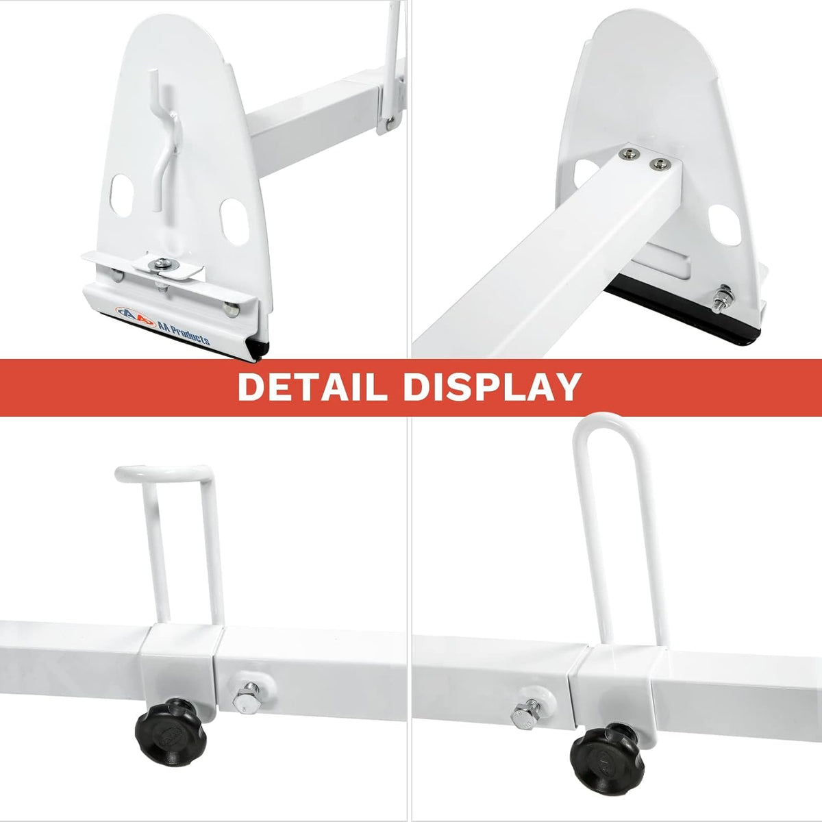 White Square 3 Bar Van Roof Racks with Ladder Stoppers U685573