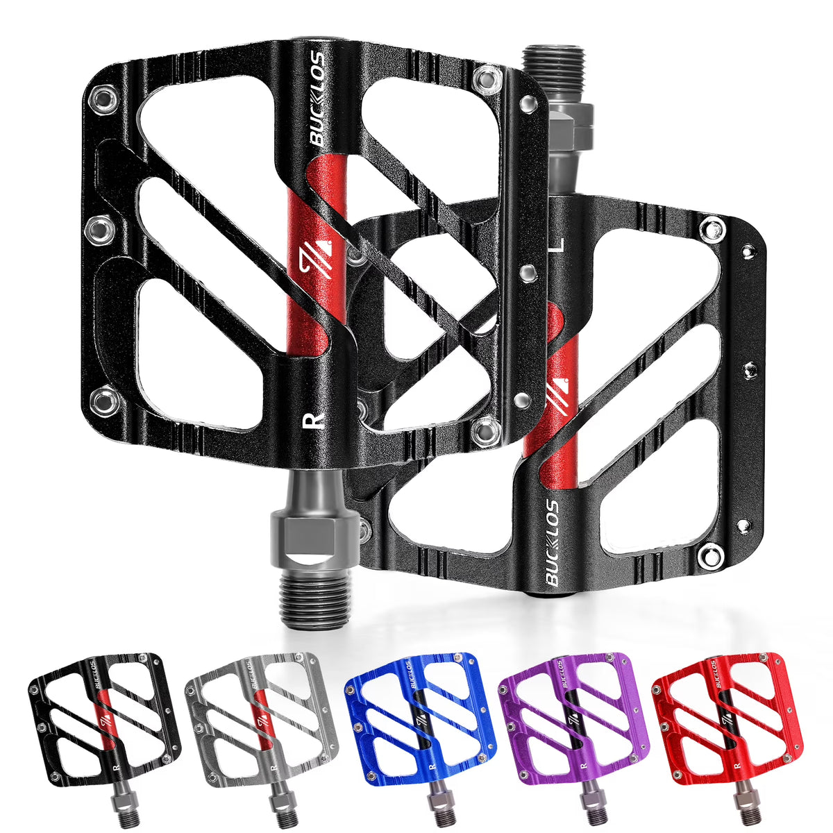 CNC Aluminum Alloy MTB Flat Pedals 3 Bearings 9/16" A153197
