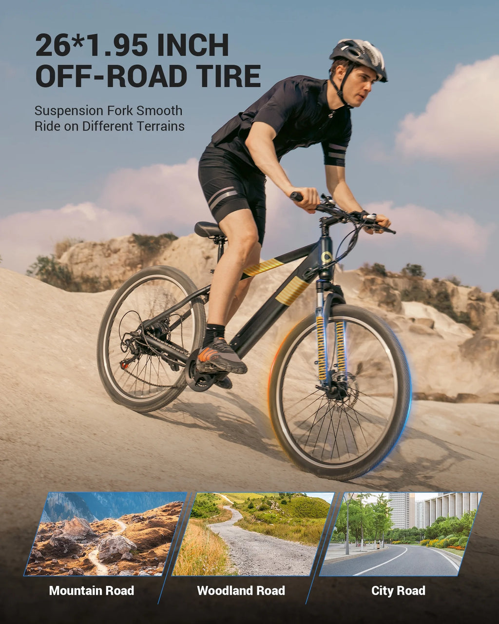 350W 26 Electric Mountain Bike with Removable Battery V402