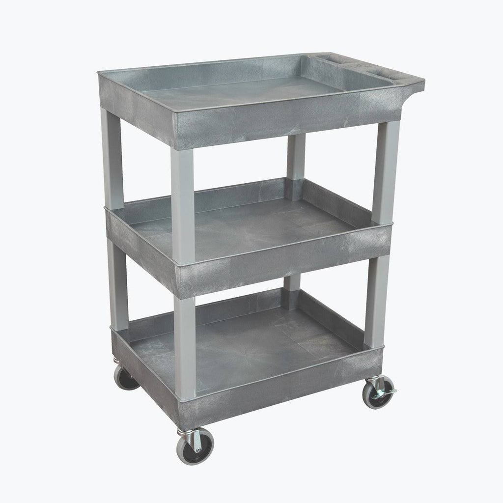 24 x 18 Plastic Three Shelf Utility Cart R612