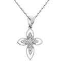 14K White Gold Diamond Cross with 18" Chain H4231
