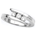 14K White Gold Diamond Promise Ring R501