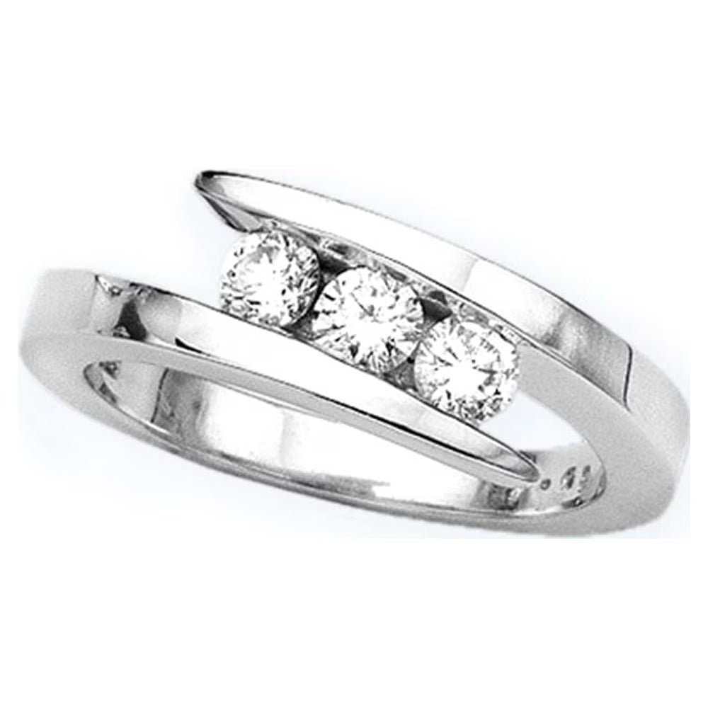 14K White Gold Diamond Promise Ring R501
