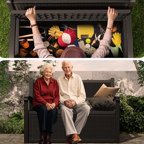 75 Gallon Black Storage Bench Deck Box C688