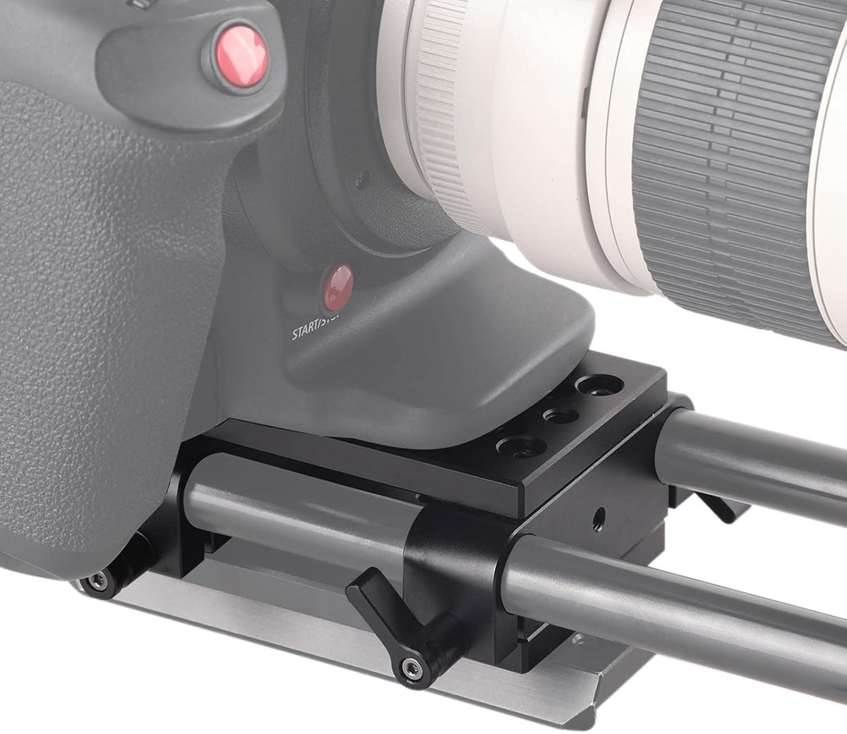 Camera Tripod Mounting Baseplate with 15mm Rod Clamp Rail Block J1140