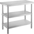 Stainless Steel Table with 2 Adjustable Undershelf U427