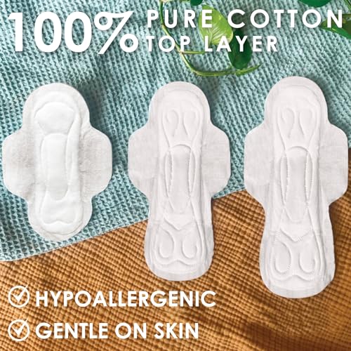Pure Cotton Ultra Thin Pads with Wings, Unscented, 56 Count U554