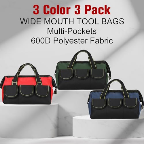 3 Pack Waterproof Hard Bottom Tool Bag D988396