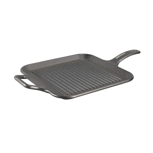 12 Inch Seasoned Cast Iron Grill Pan with Loop Handles R3415