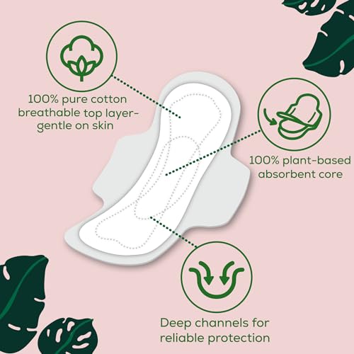 Pure Cotton Ultra Thin Pads with Wings, Unscented, 56 Count U554