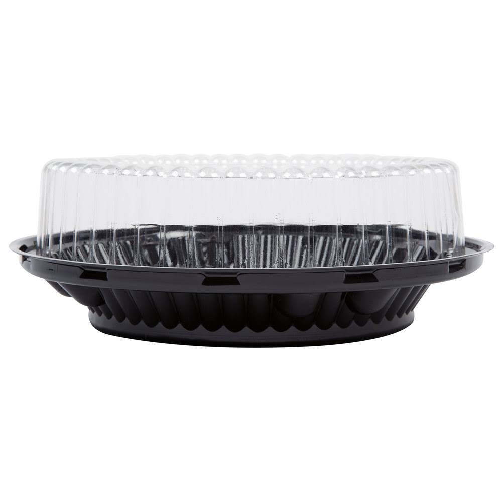 9x22 Black Pie Container with Clear High Dome Lid W29100