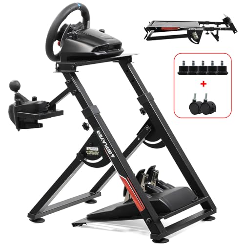 Black Sim Racing Wheel Stand with Shifter Mount L622095