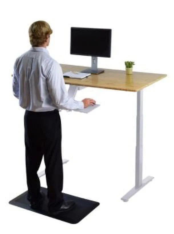 White Natural Bamboo Adjustable Computer Desk G4473