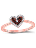 10kt Rose Gold Red Diamond Heart Ring M779