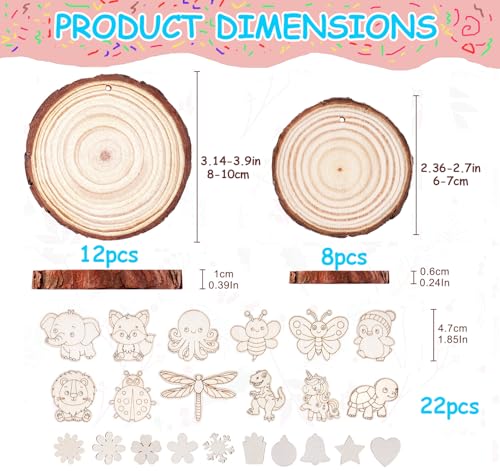 Unfinished Wooden Ornaments 30 Pcs N80975