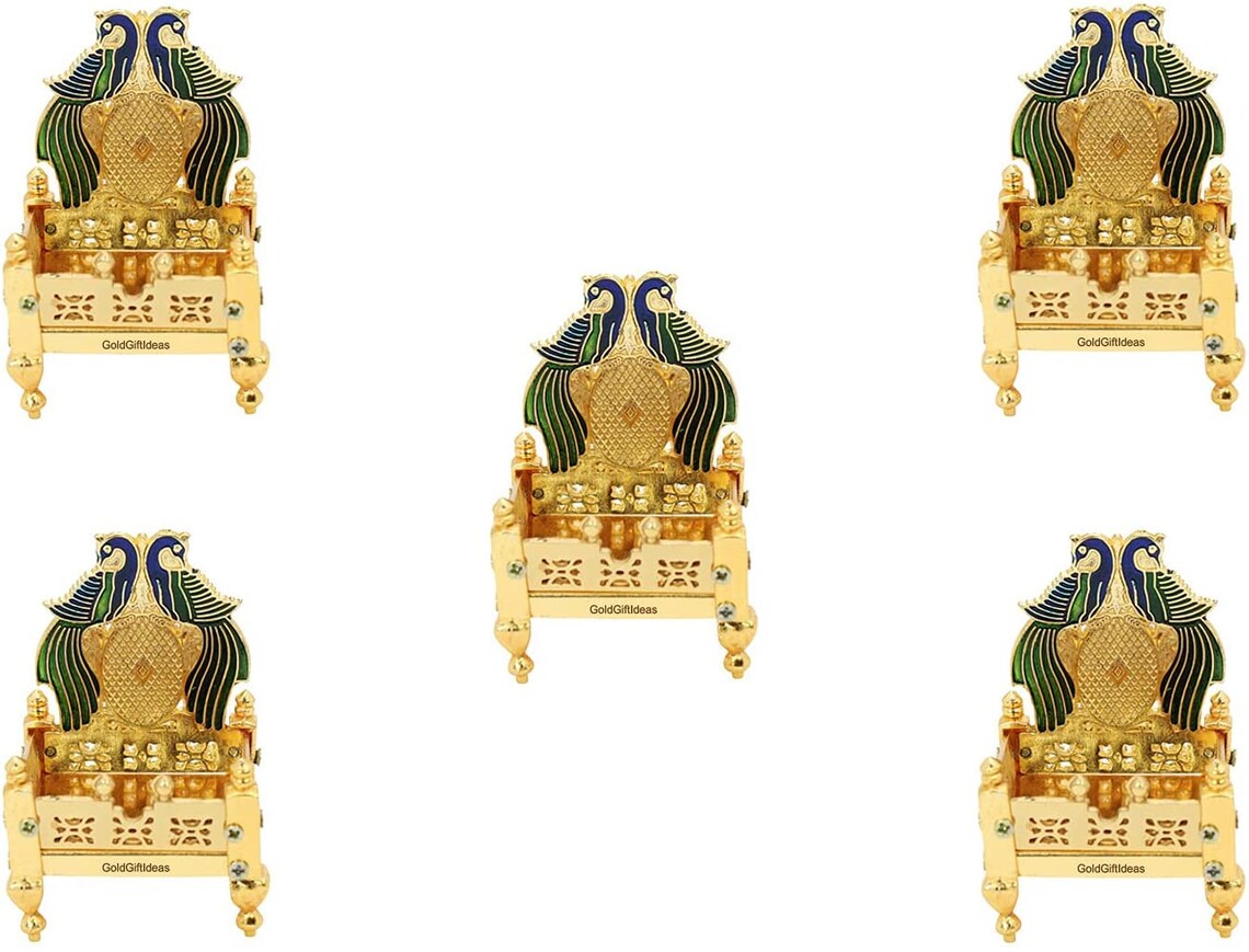Metal Peacock Design Singhasan (Pack of 5) O6275