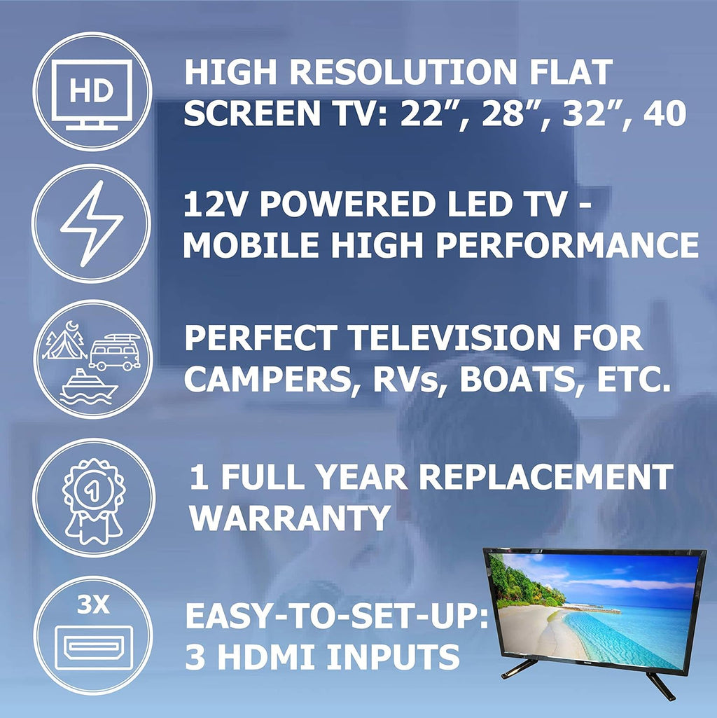 12 Volt DC Powered LED Flat Screen HDTV G62267