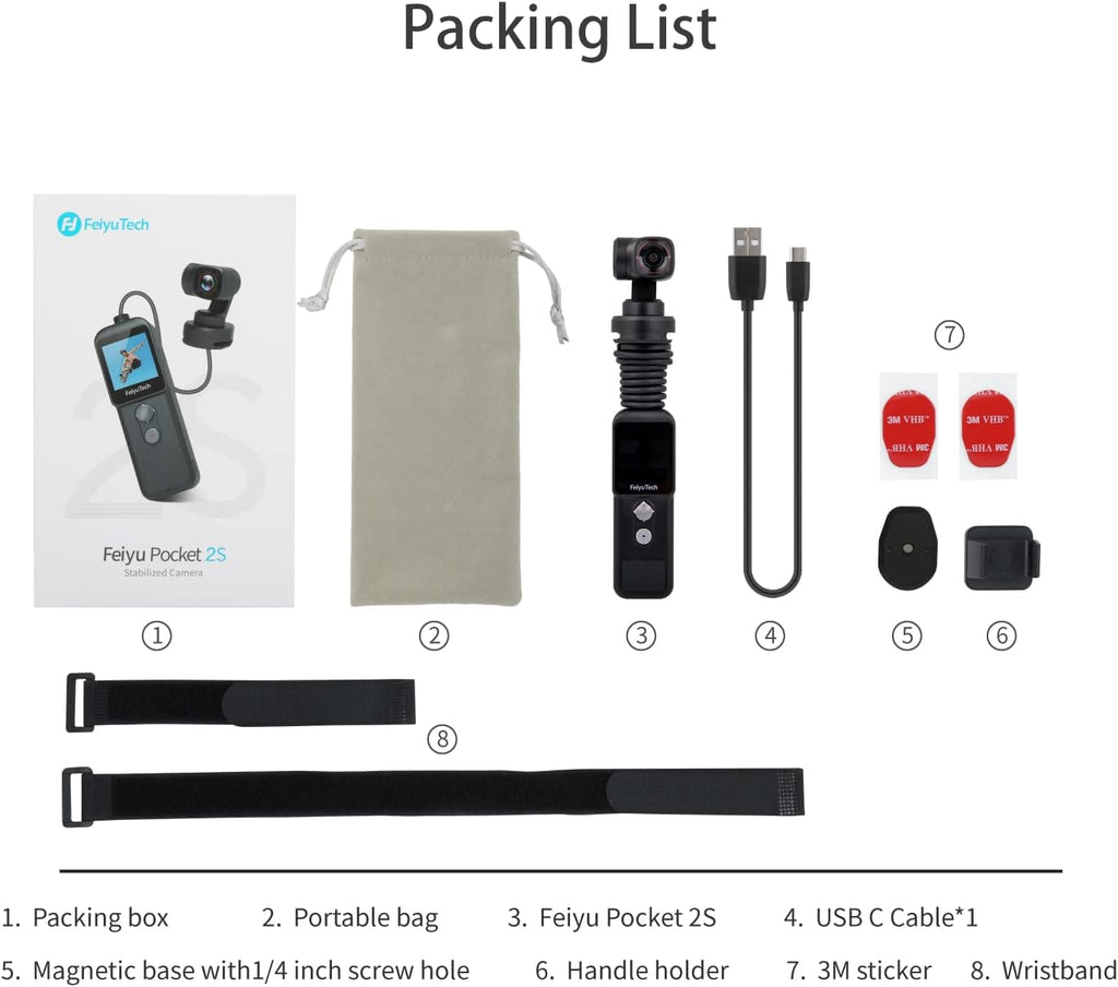 4K Action Camera with 3-Axis Gimbal, 130° View, Magnetic Body, 4x Zoom, 512G Card Slot, Pack of 2 E139777