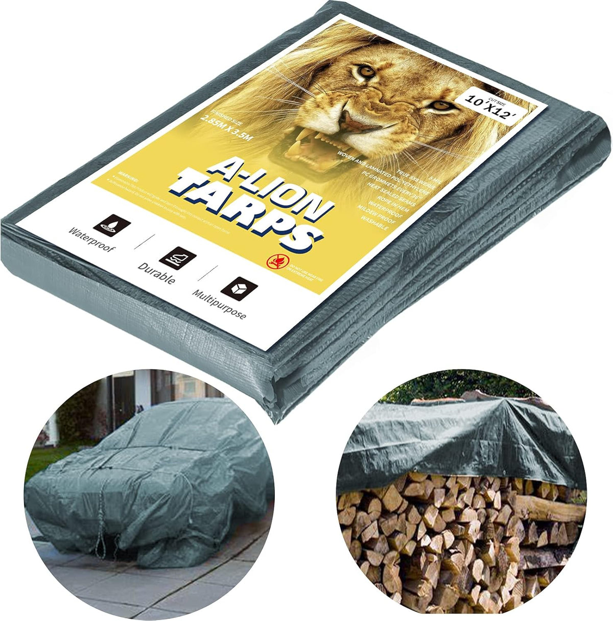 Waterproof Heavy Duty Poly Tarp 50X100ft Blue K660163