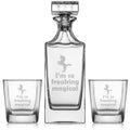 Whiskey Decanter Gift Set With 2 Old Fashioned Rocks Glasses U332734