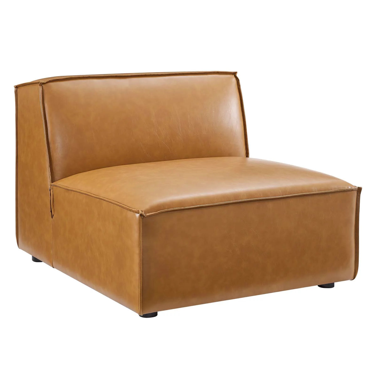 5-Piece Vegan Leather Sectional Sofa in Tan J411878