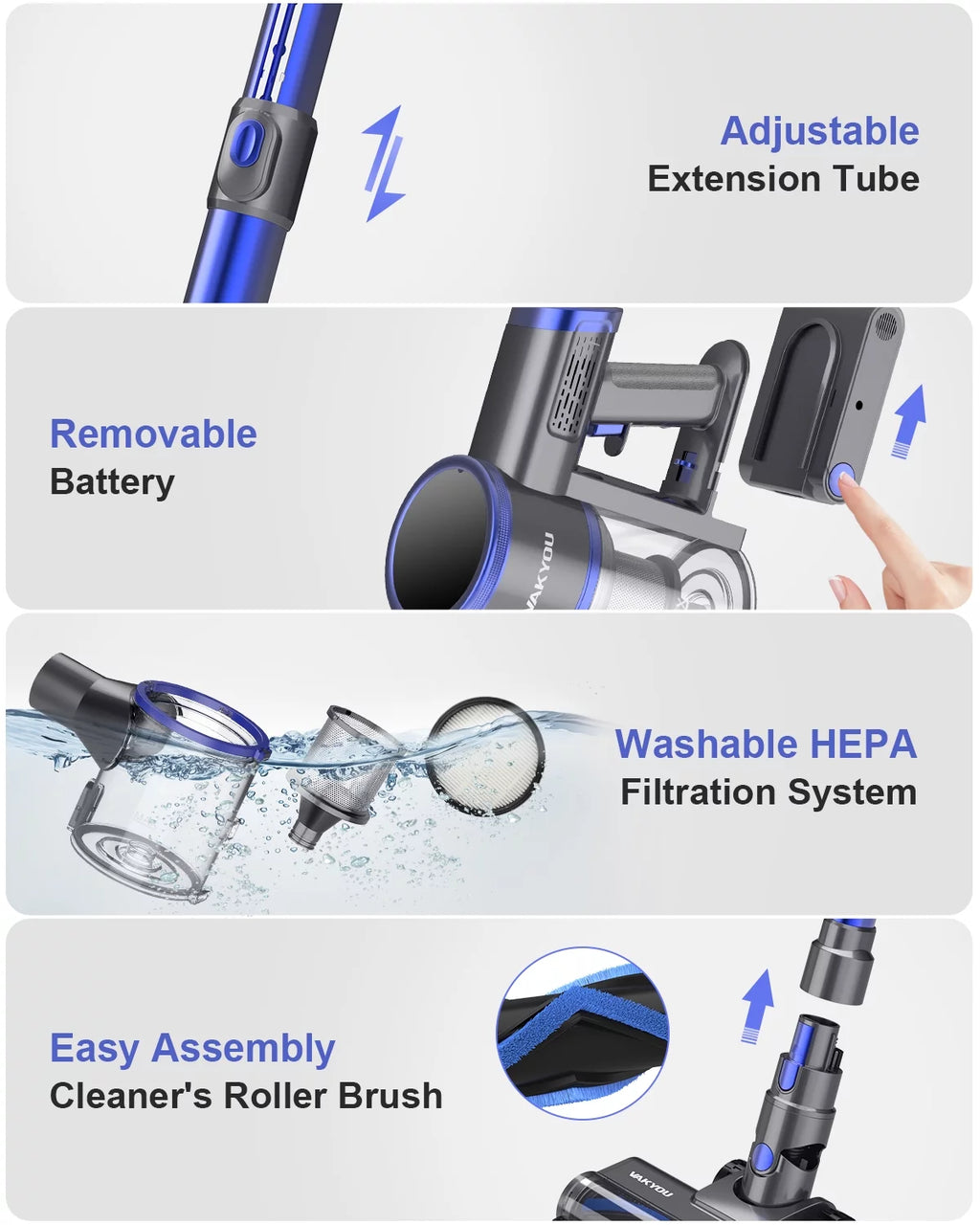 Cordless Stick Vacuum 450W 33Kpa 55mins W784828