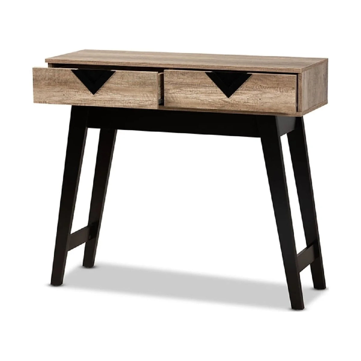 Light Brown Wood 2-Drawer Console Table W770
