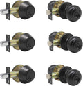 Oil Rubbed Bronze Entry Door Knob Lock Set with Single Cylinder Deadbolt, 3 Pack O155