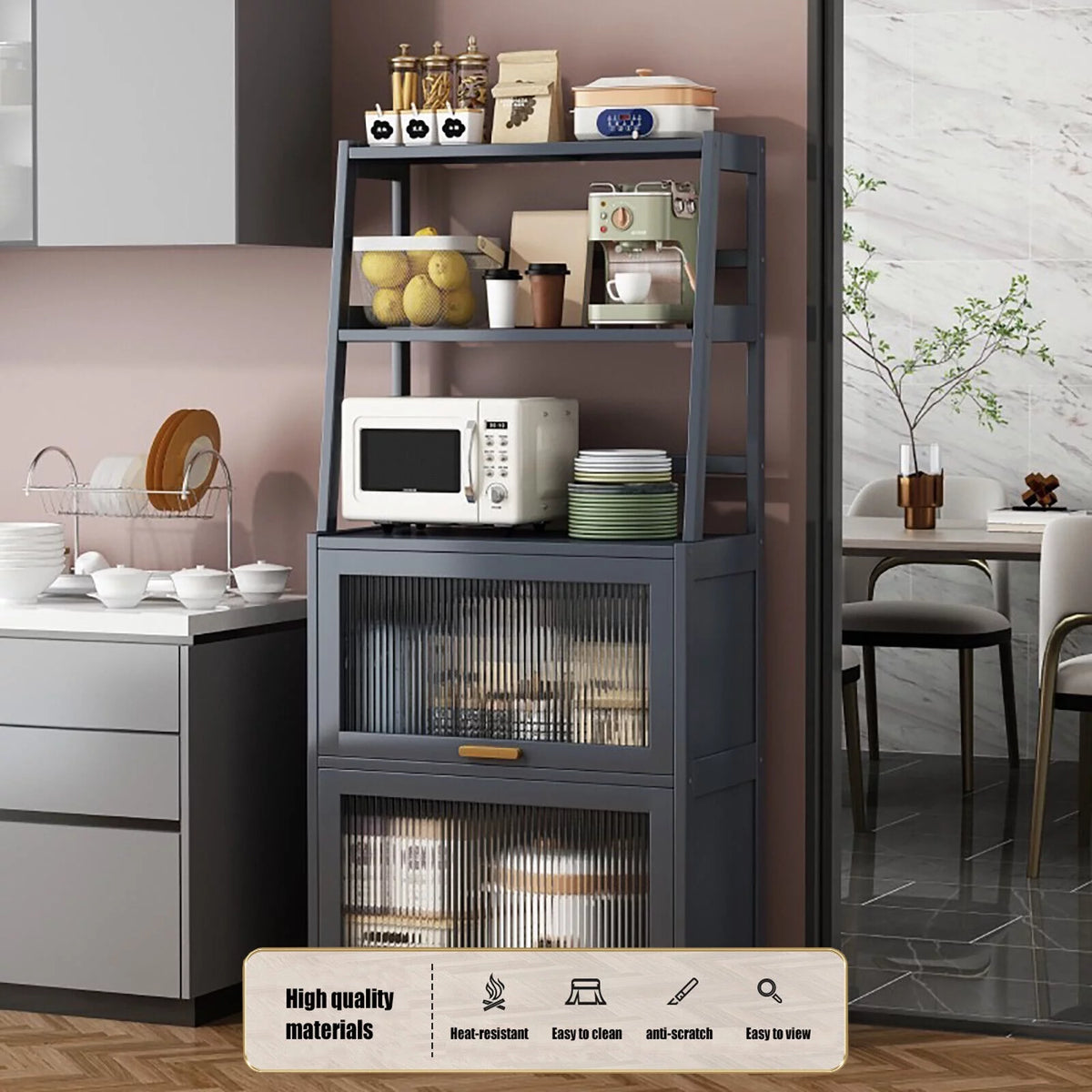5-Tier Kitchen Bakers Rack with Cabinet T743