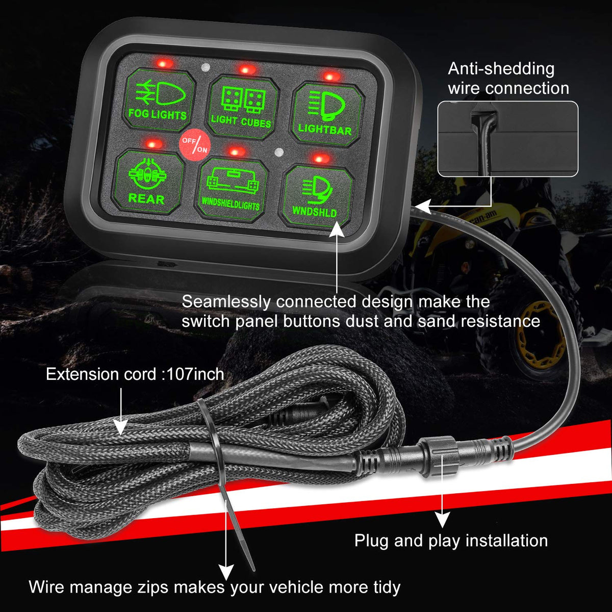6 Gang Touch Switch Panel with Harness G78861