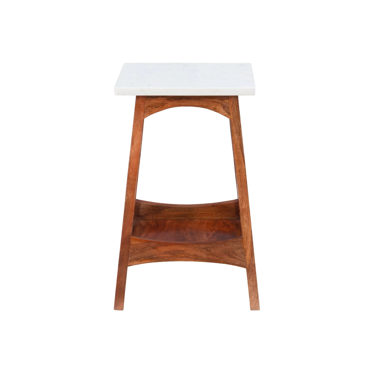 Black Marble and Wood Side Table T559