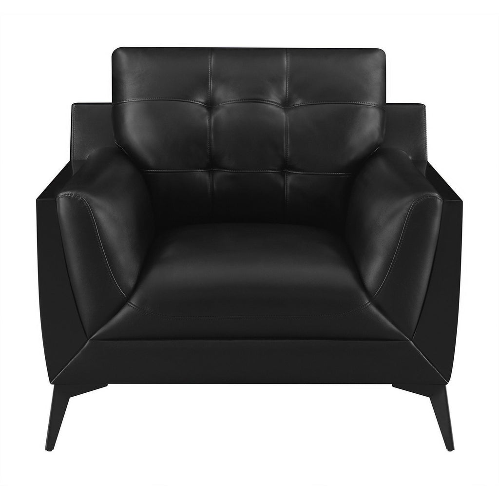 Modern Faux Leather Upholstered Turfed Chair in Black L465008
