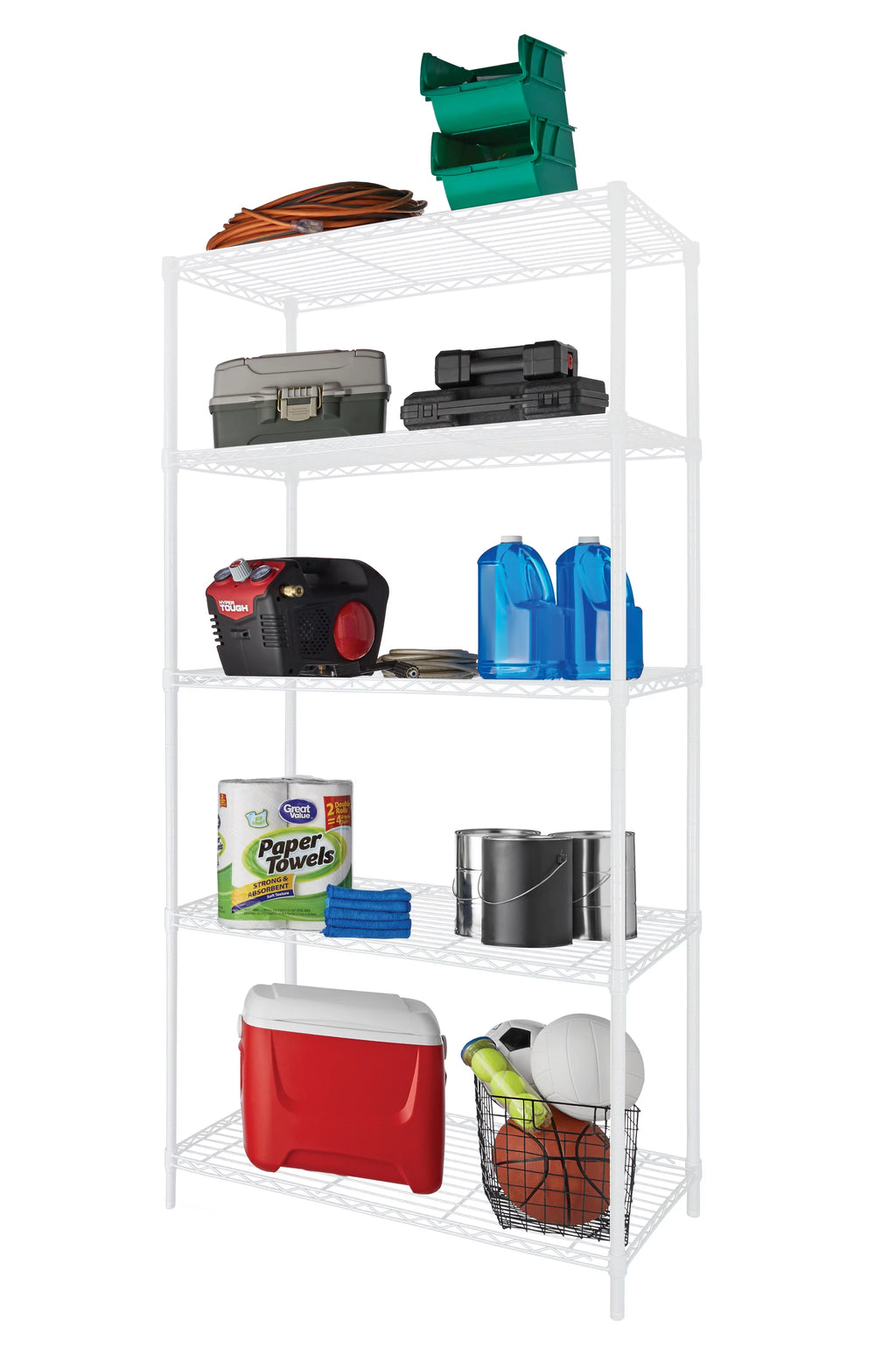 Steel 5-Tier Storage Shelf Unit White Q2404