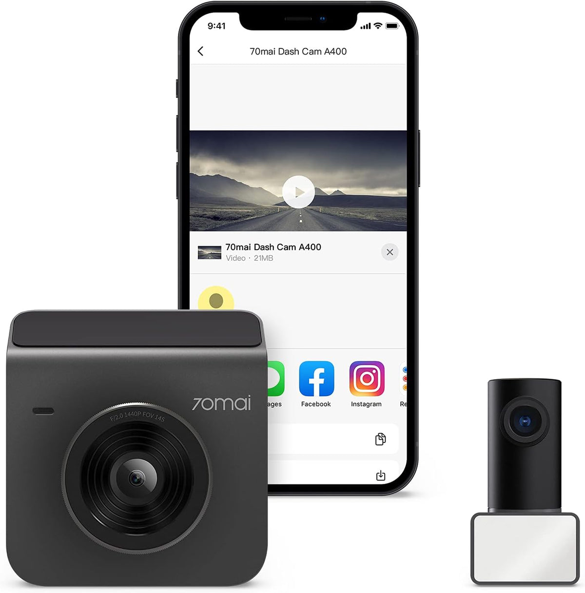 Dash Cam Front and Rear 2K QHD 1080P WiFi 145° Wide-Angle Night Vision P562