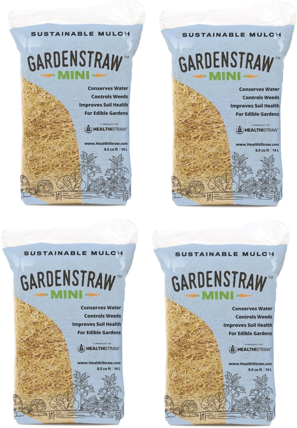 0.5 cu ft (4 Pk) All-Natural Wheat Straw Mulch O12122
