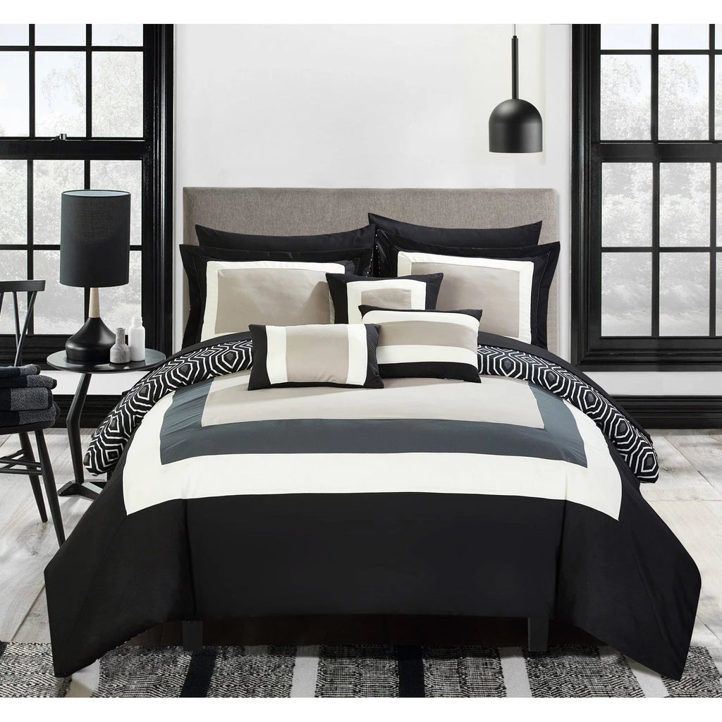 10 Piece Reversible Comforter Set F15706