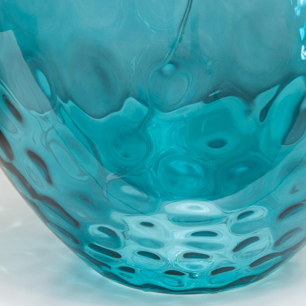 Turquoise Dimpled Glass Table Lamp F66500