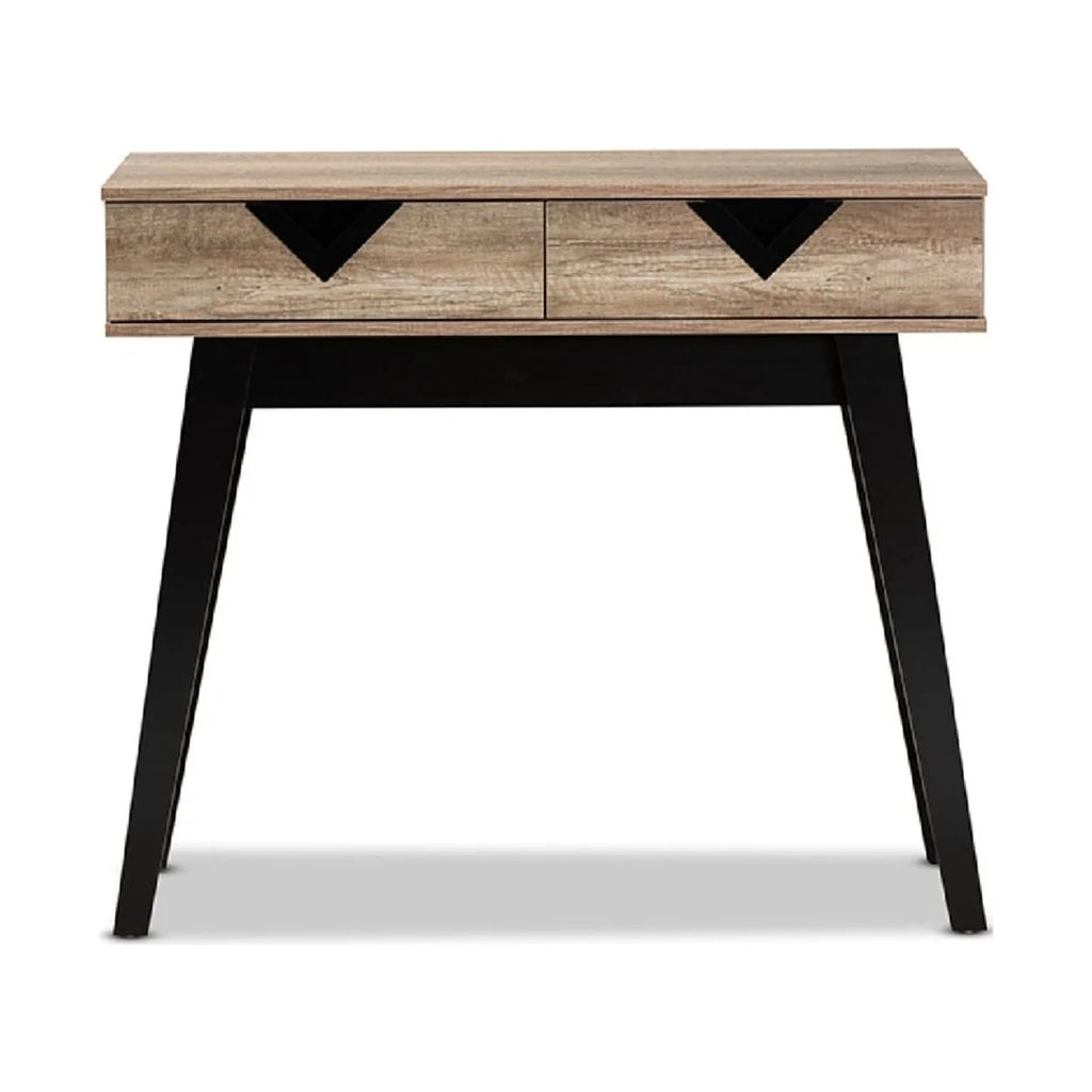 Light Brown Wood 2-Drawer Console Table W770