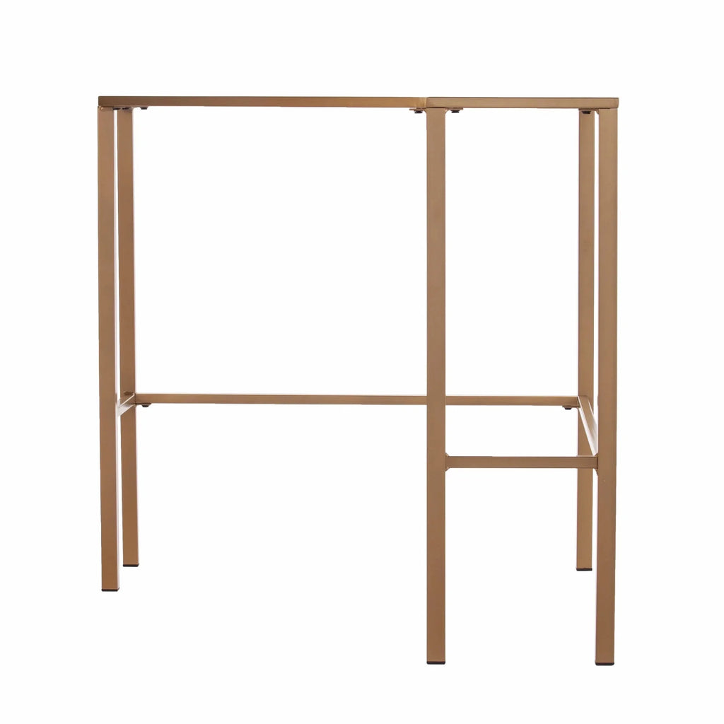 Soft Gold Metal & Glass Corner Desk G95107