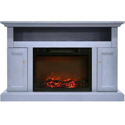 Cherry Electric Fireplace with Entertainment Stand V490566