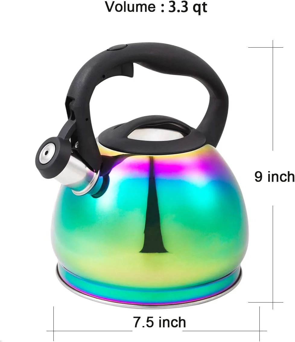 Rainbow Whistling Tea Kettle Stainless Steel 3.2 Quart V115138