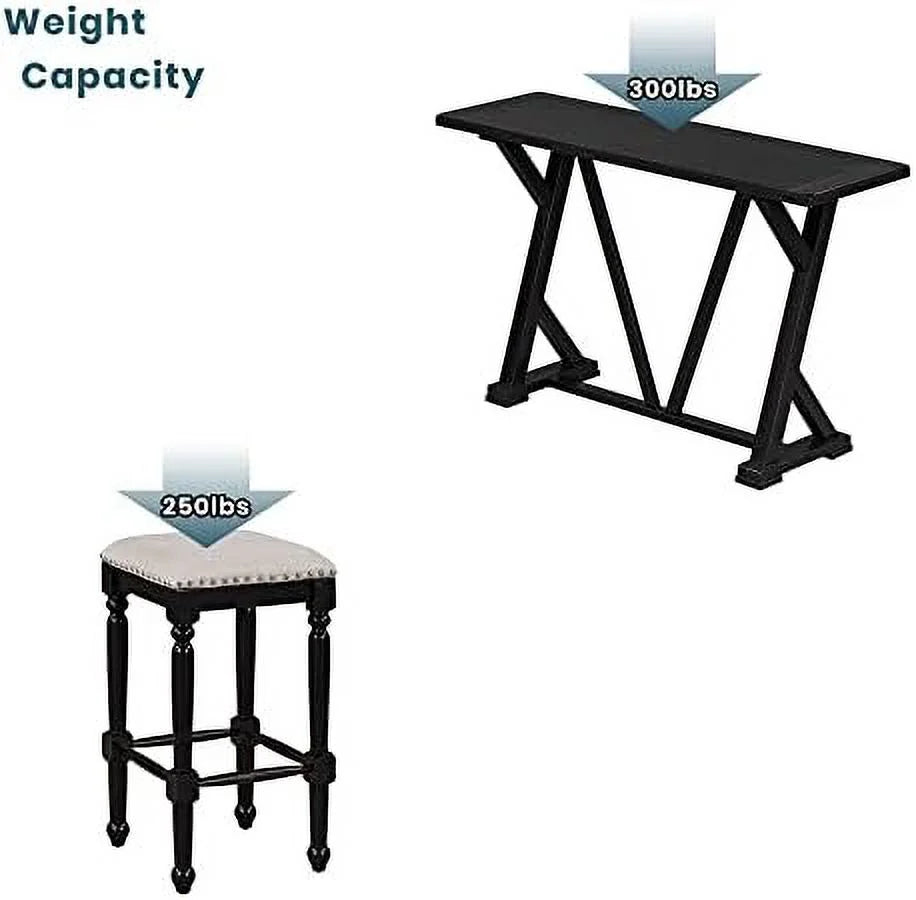5-Piece Wood Dining Table Set with 4 Stools X638