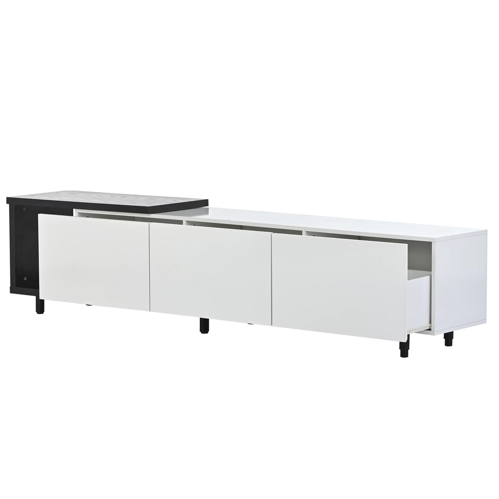 White TV Stand with 3 Storage Drawers M203