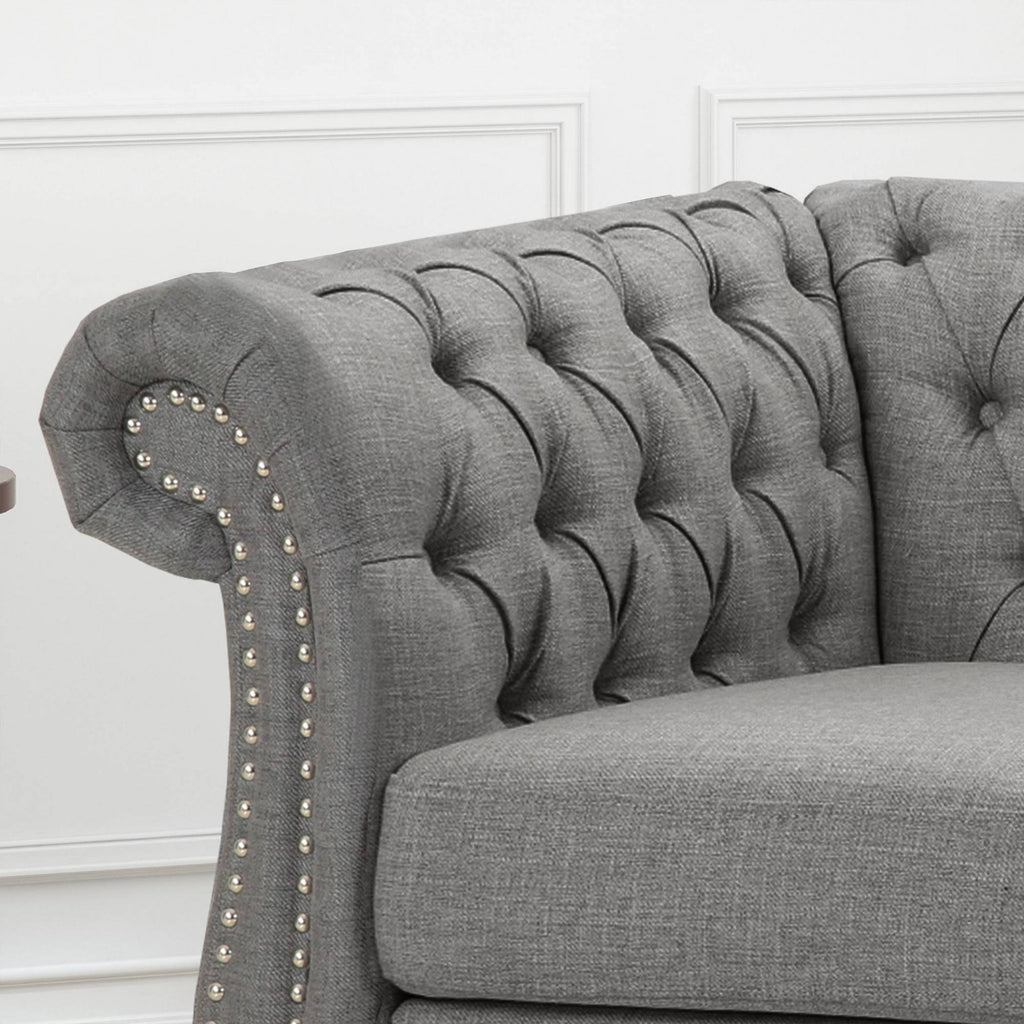 Dark Gray Velvet Club Chair B97461